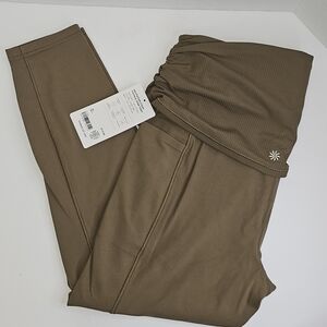 NWT Salutation Stash  7/8 Fold Over Tight  Atleta  Leggings Size Large Brown
